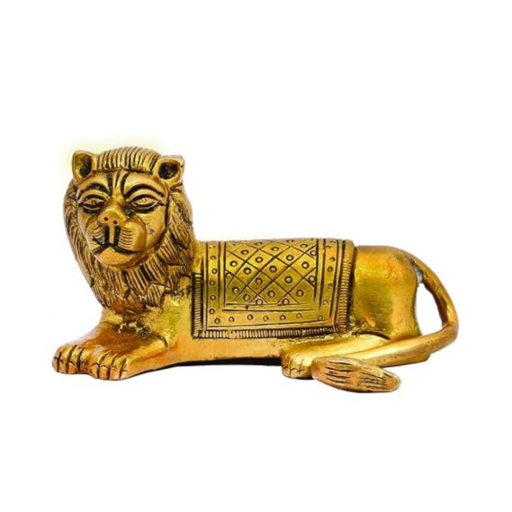 The Advitya Brass Lion Idol for Vastu Sashtra and Feng Shui for Home Decor Statue Wild Animal Collectible