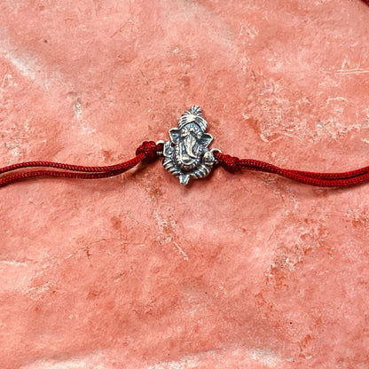 trueBrowns 925 Sterling Silver Lord Ganesh Idol Thread Rakhi