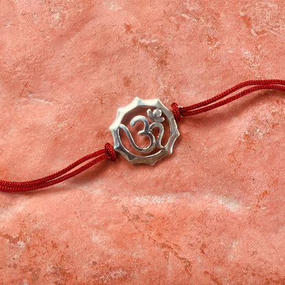trueBrowns 925 Sterling Silver Embossed Om Thread Rakhi