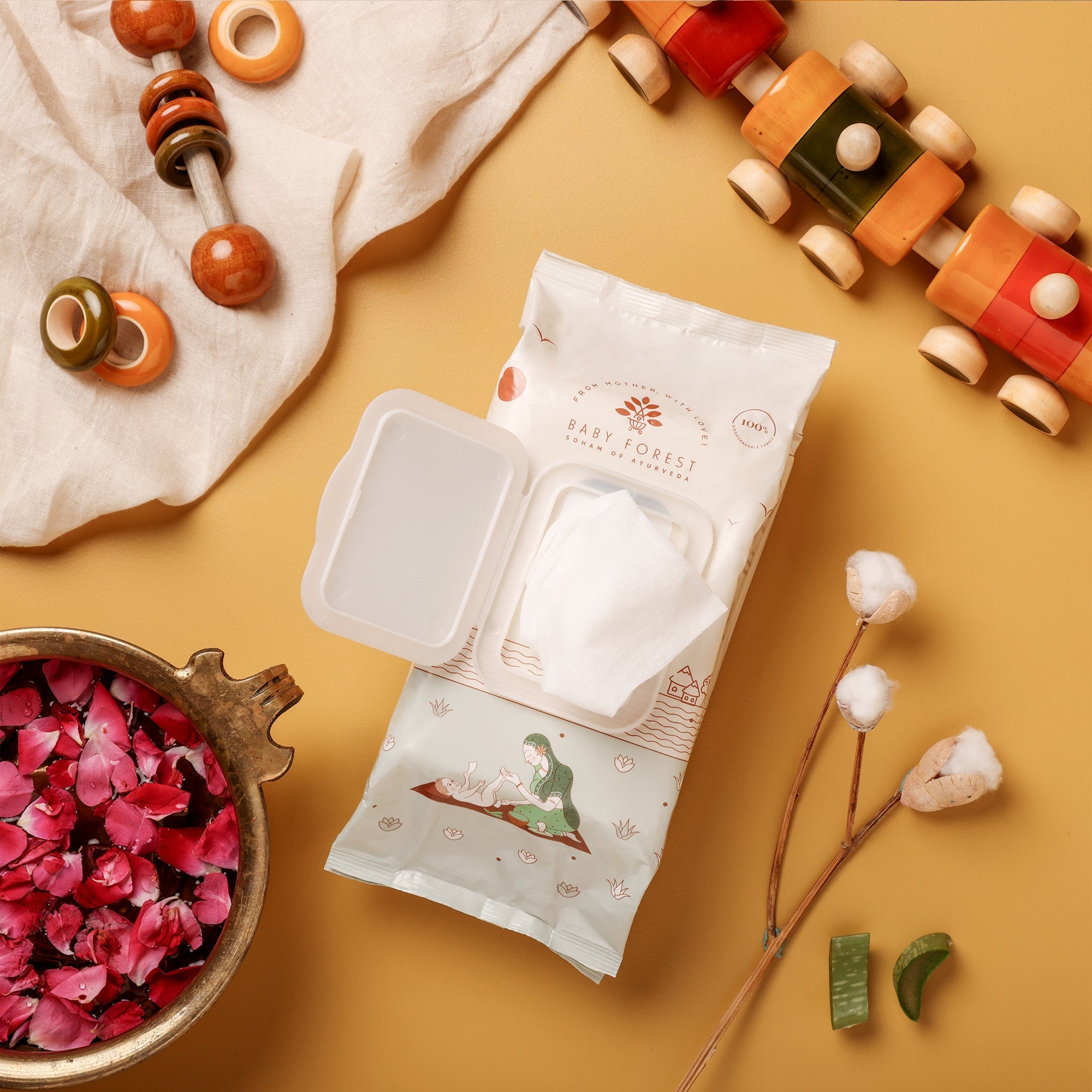 Baby Forest Mulmul Baby Wipes - 72 Wipes
