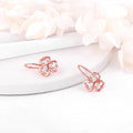 Rose Gold Three Leaf Clover Earrings