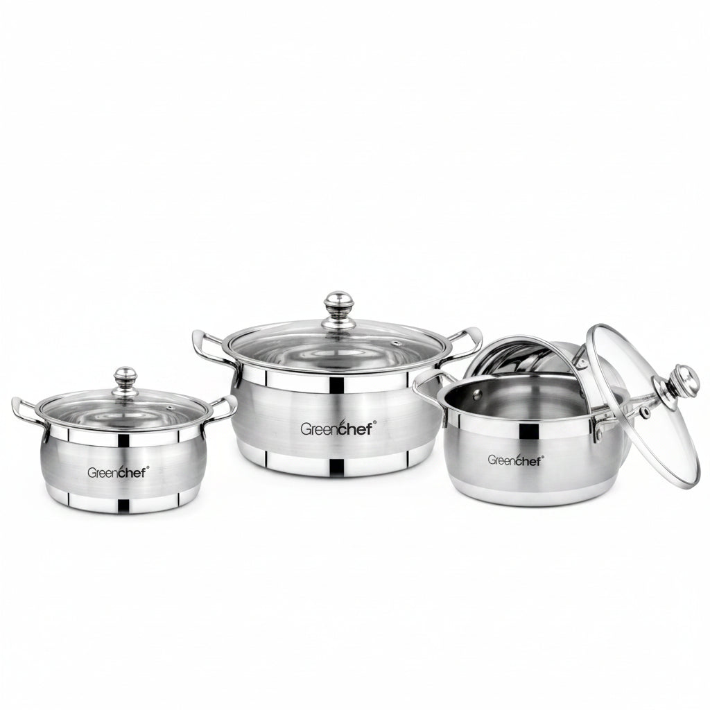 Greenchef 3-in-1 Stainless Steel Cook and Serve Induction Bottom Cookware Set