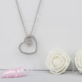 Silver Dazzling Zircon Heart Pendant With Link Chain