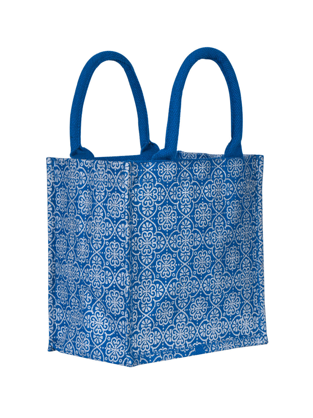 Jute Cottage Mughal Print Zipper Lunch Bag 100% Genuine Jute