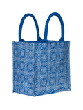 Jute Cottage Mughal Print Zipper Lunch Bag 100% Genuine Jute