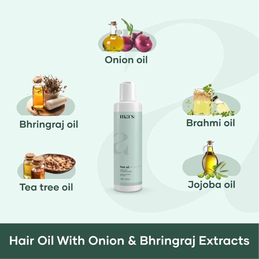 Mars by GHC Hair Oil with Onion & Bhringraj Extracts - 200 ml