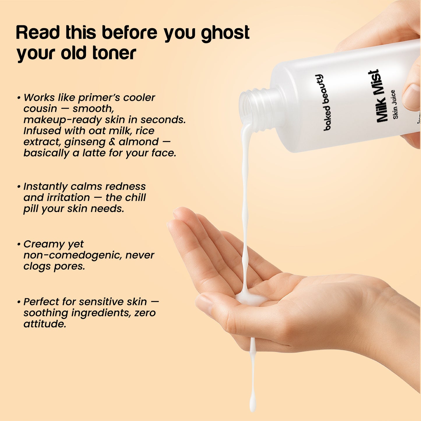 Baked Beauty Milk Mist Skin Juice - Milky Moisturising Toner