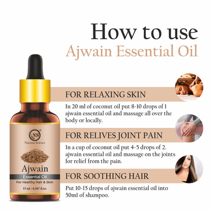 Nuerma Science Pure Ajwain  Essential Oil For Skin Care & Hair Care