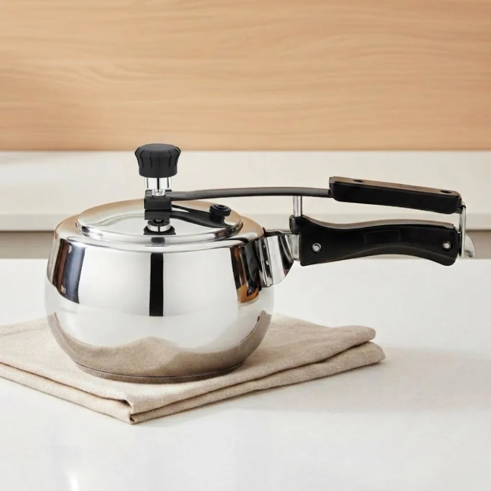 Vinod Doniv Stainless Steel Sandwich Bottom Pressure Cooker Inner Lid 2L Amaze Series Induction Friendly