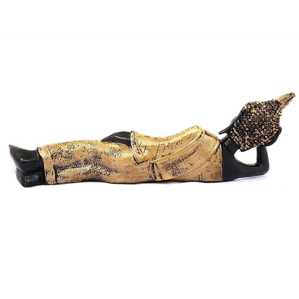 Ecraftindia Polyresin Lord Buddha Idol | Golden and Black