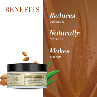 Khadi Natural Ayurvedic Acne & Pimple Cream – Herbal Skincare for Clear Skin – 50g