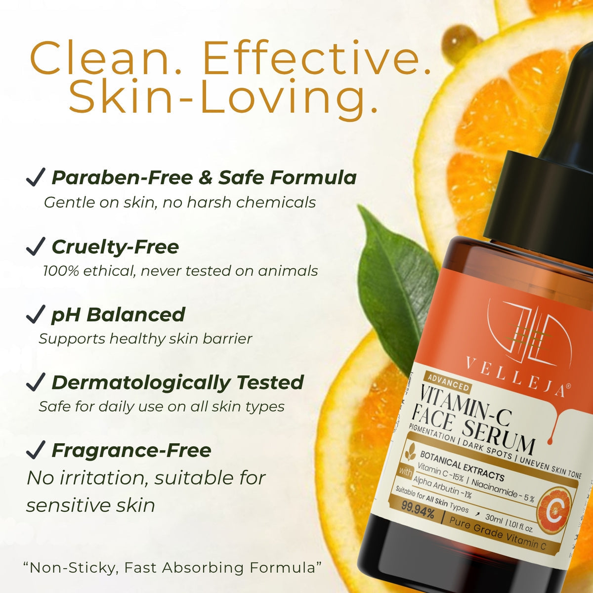 Velleja 15% Vitamin C Brightening Serum | Advanced Dark Spot & Pigmentation Corrector