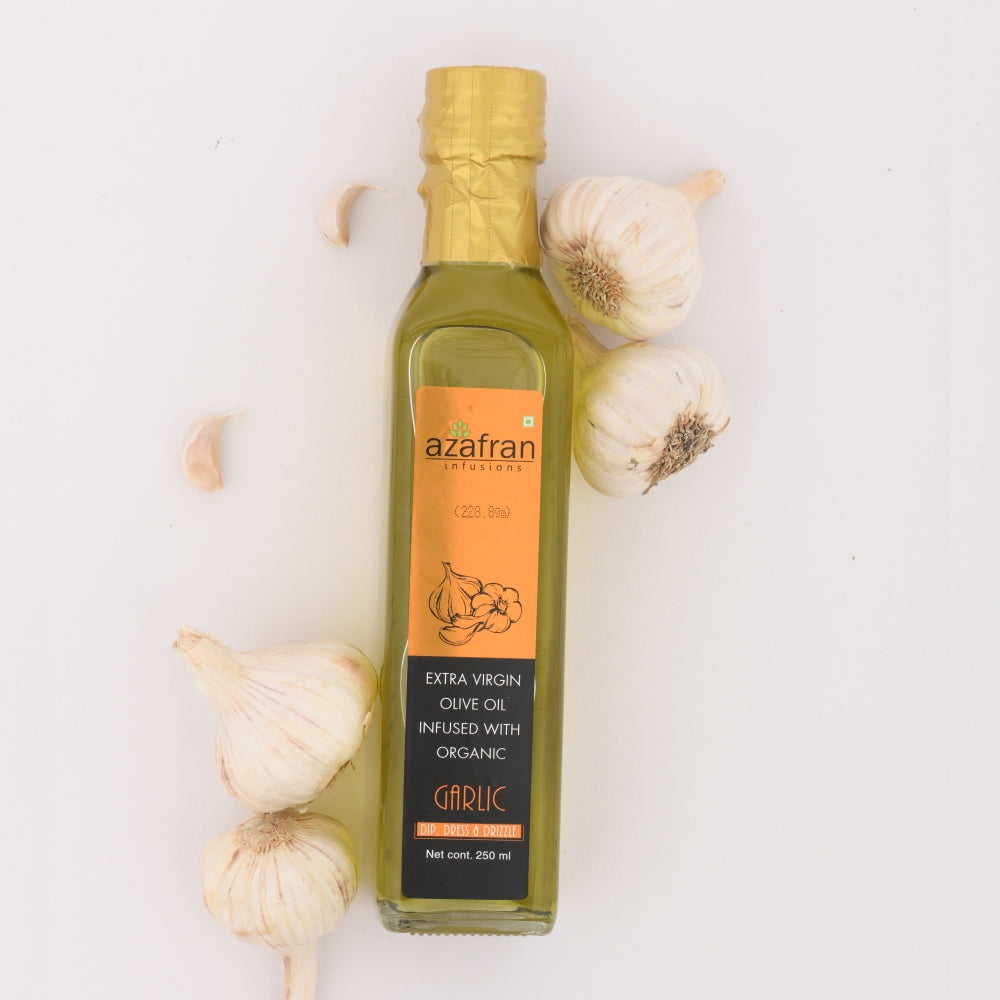Azafran Garlic Infused Extra Virgin Olive Oil - 250 ml