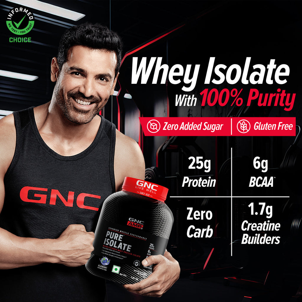 GNC AMP Pure Isolate (Low/Zero Carb)  Advanced Muscle Building To Amplify Muscle Performance
