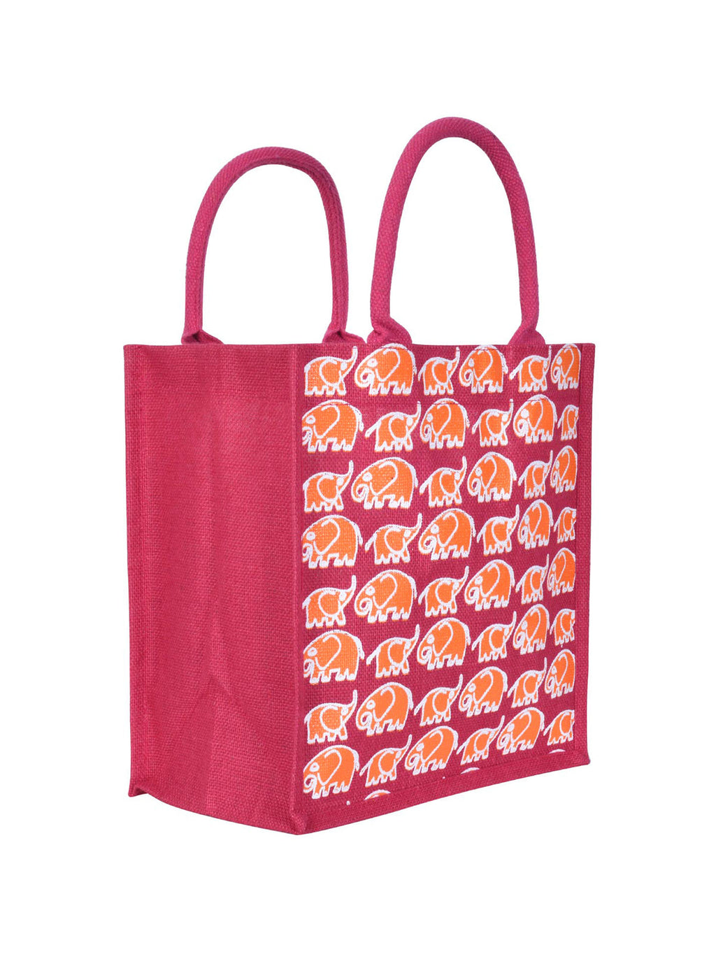 Jute Cottage Elephant Print Lunch Zipper Bag