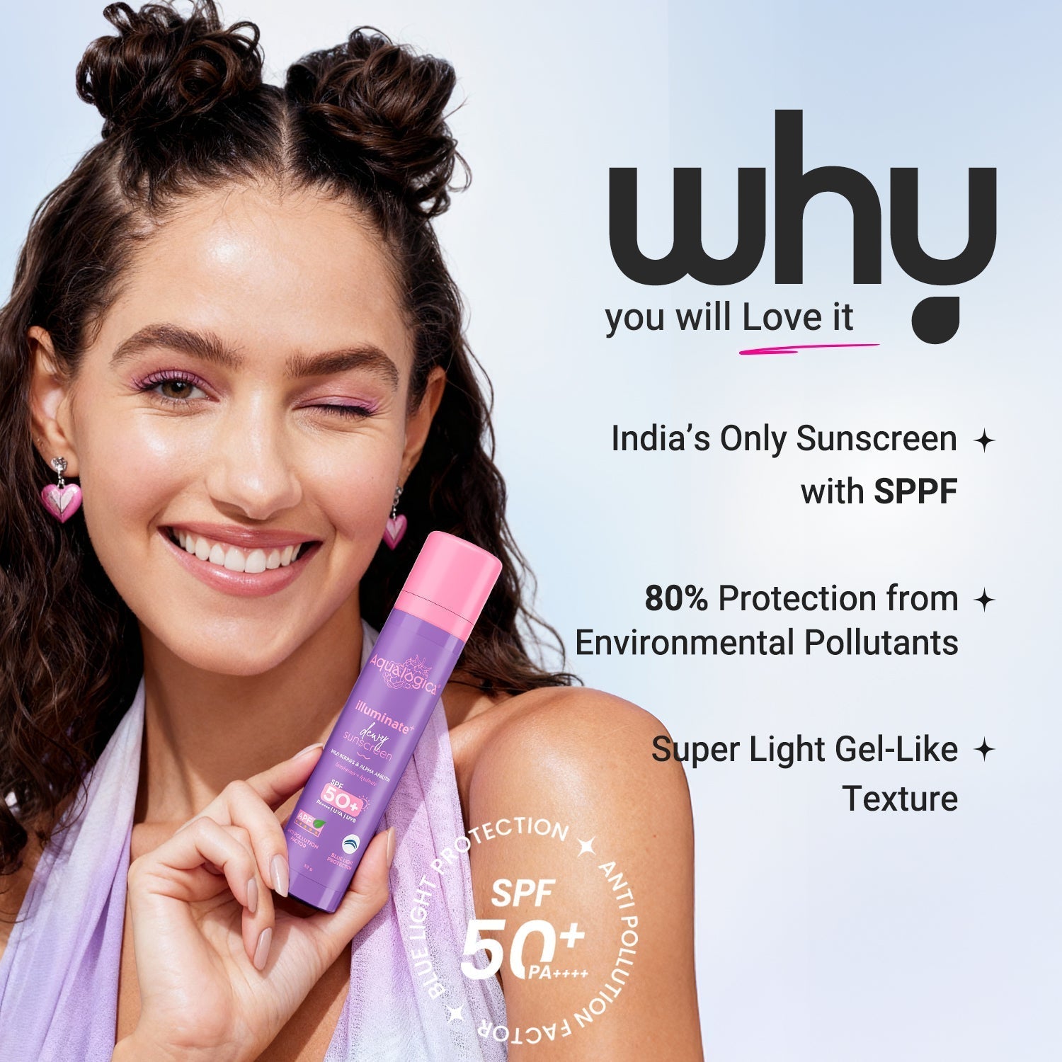 Aqualogica Illuminate+ Dewy Sunscreen SPF 50+ PA++++ - 50 gms