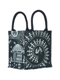 Jute Cottage Zipper Warli Bag Zipper Lunch