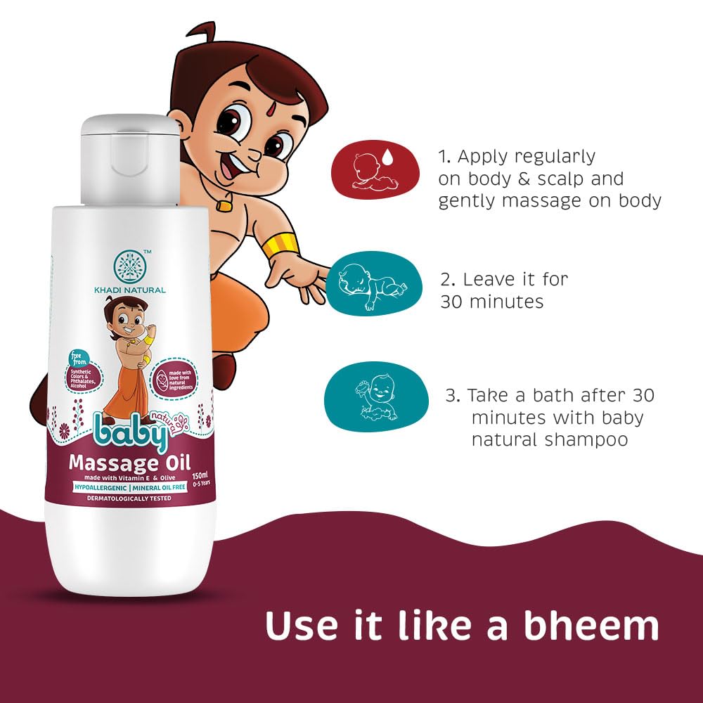 Khadi Natural Baby Massage Oil with Vitamin E & Olive -150 ml