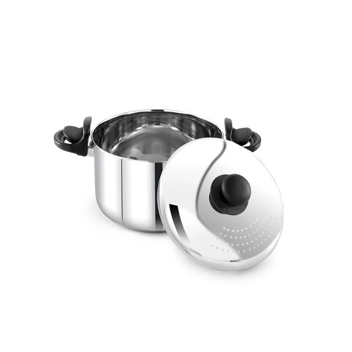 PrayLady Stainless Steel Strainer Pot without Glass Lid Induction Base