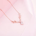 Rose Gold Deer Heart Necklace