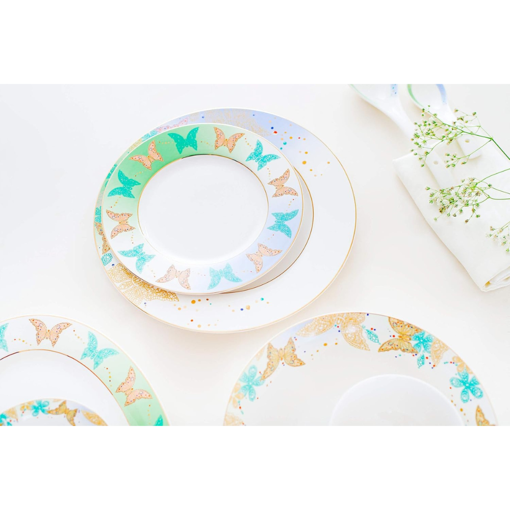 Bergner Butterfly 6 Pcs Dinner Plate Set | 27.4 cm