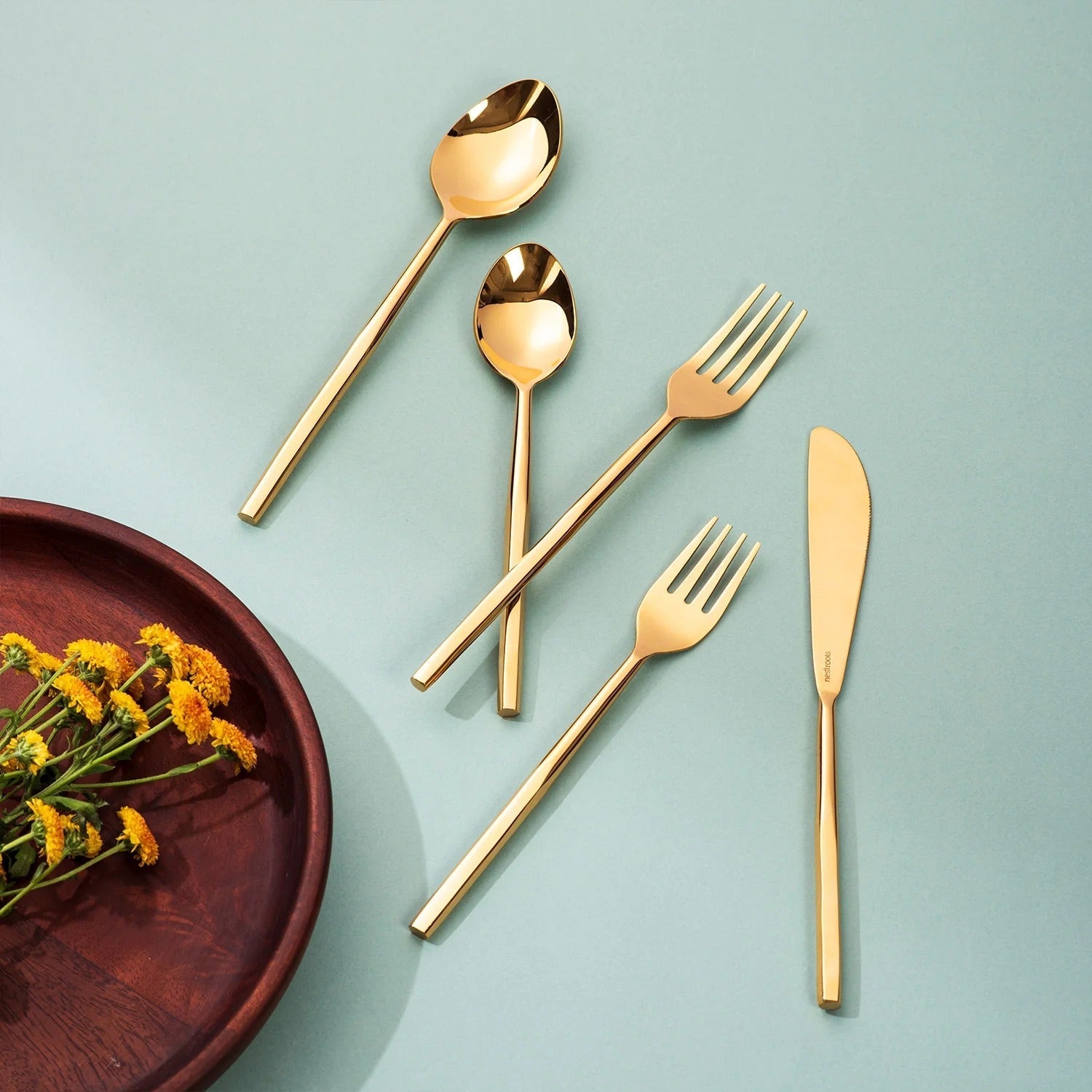 Nestroots Fusion Harmony Set of 5 Cutlery with Stylish Handles