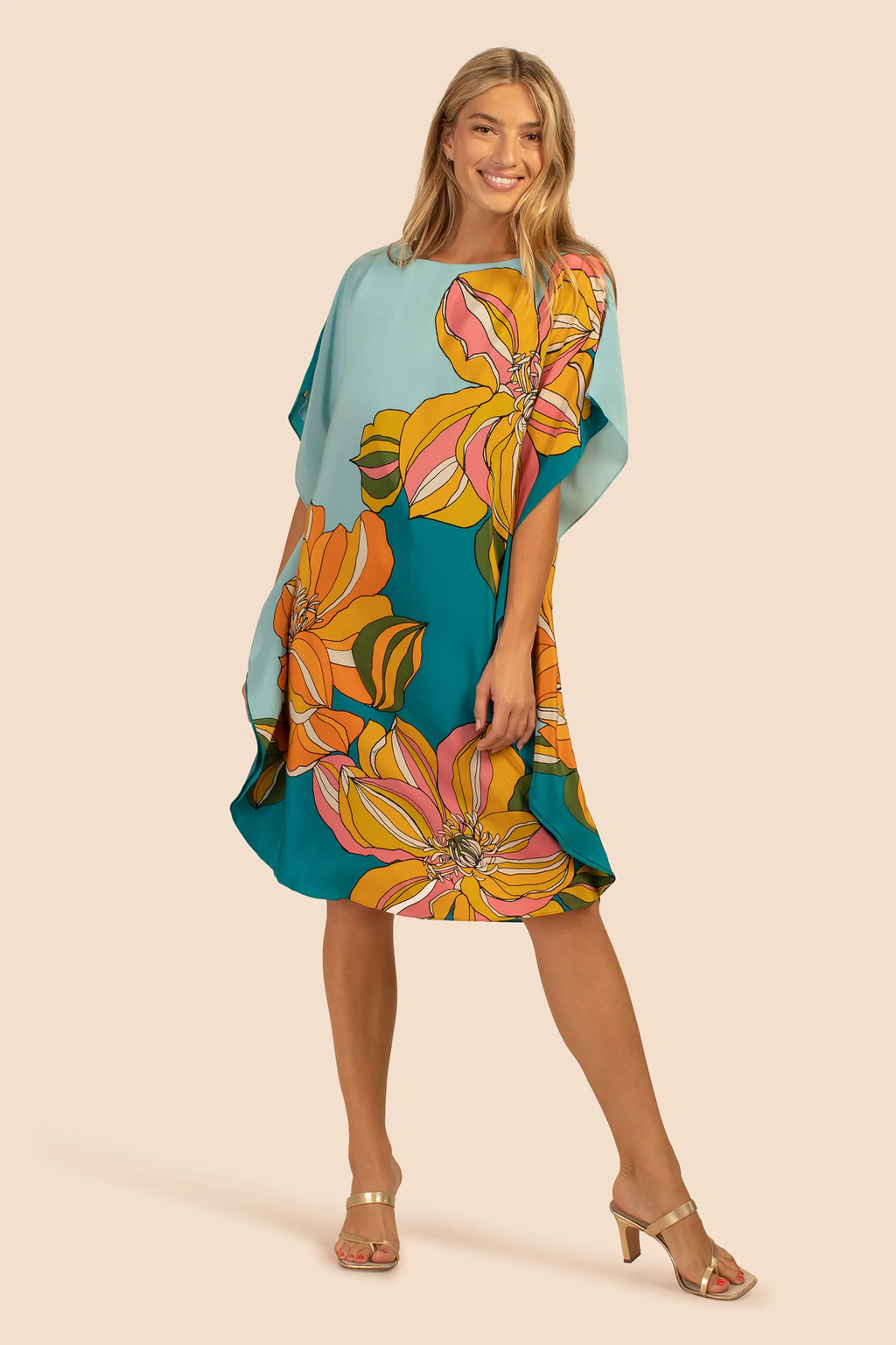 Silk Crepe Short kaftan, Party wear Caftan