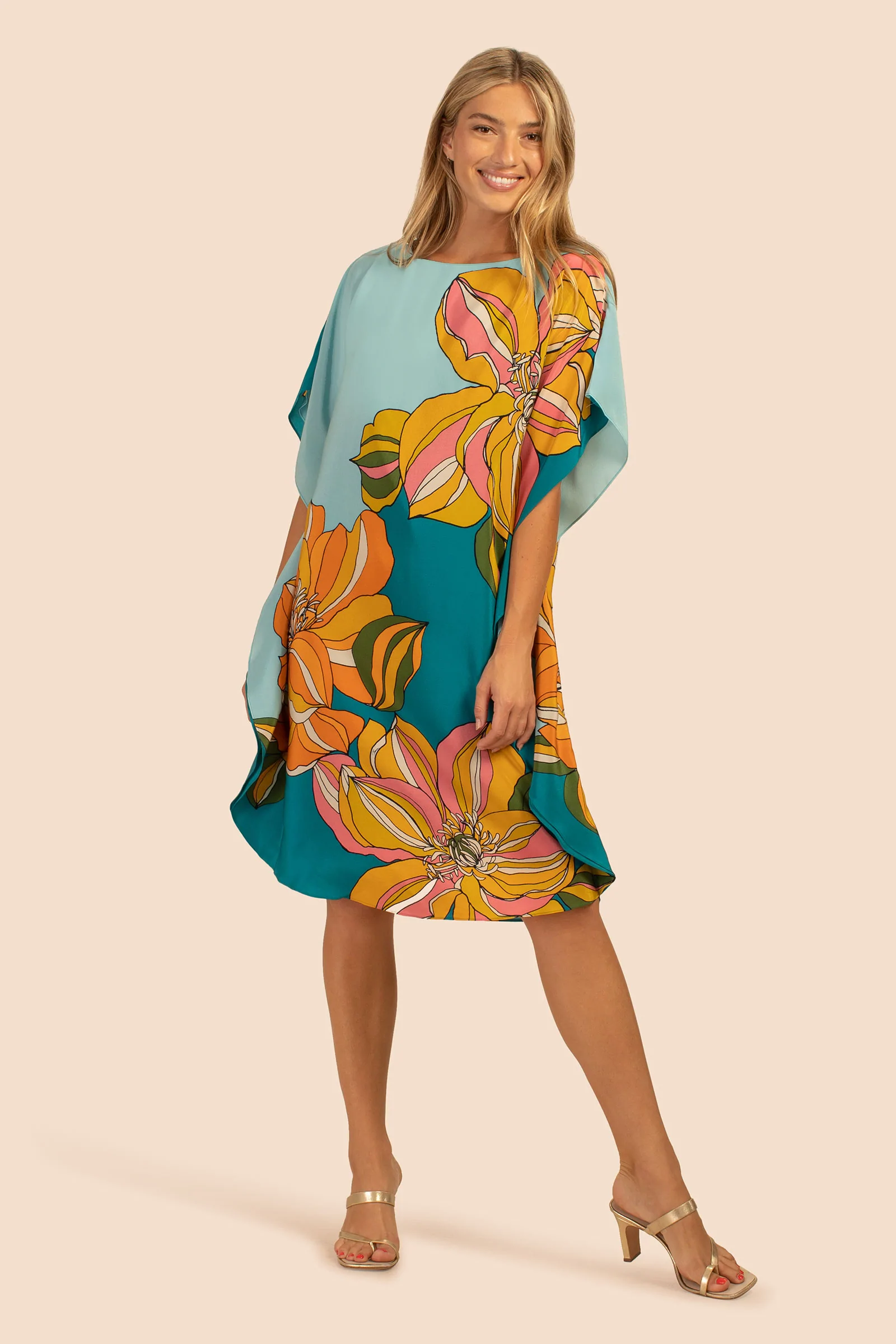 Silk Crepe Short kaftan, Party wear Caftan