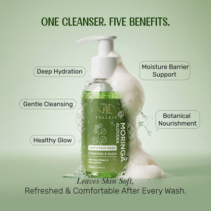 Velleja Moringa Aloevera Face Wash| Skin Brightening & Hydrating Ayurvedic Gentle Face Wash