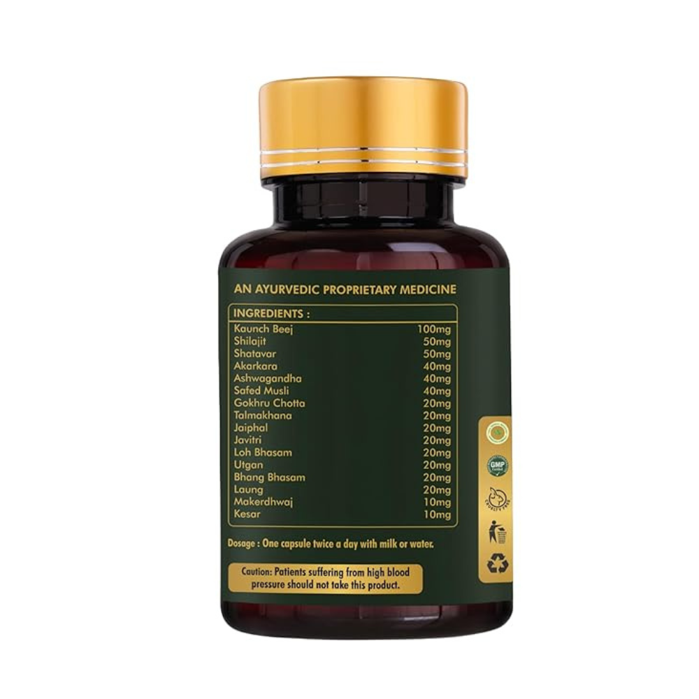 Pranavi Ayurveda Strength Stamina and Immunity Booster Capsules for Men | 30 Caps