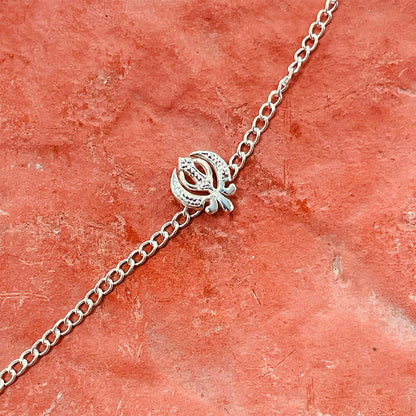 trueBrowns 925 Sterling Silver Khanda Silver Chain Rakhi