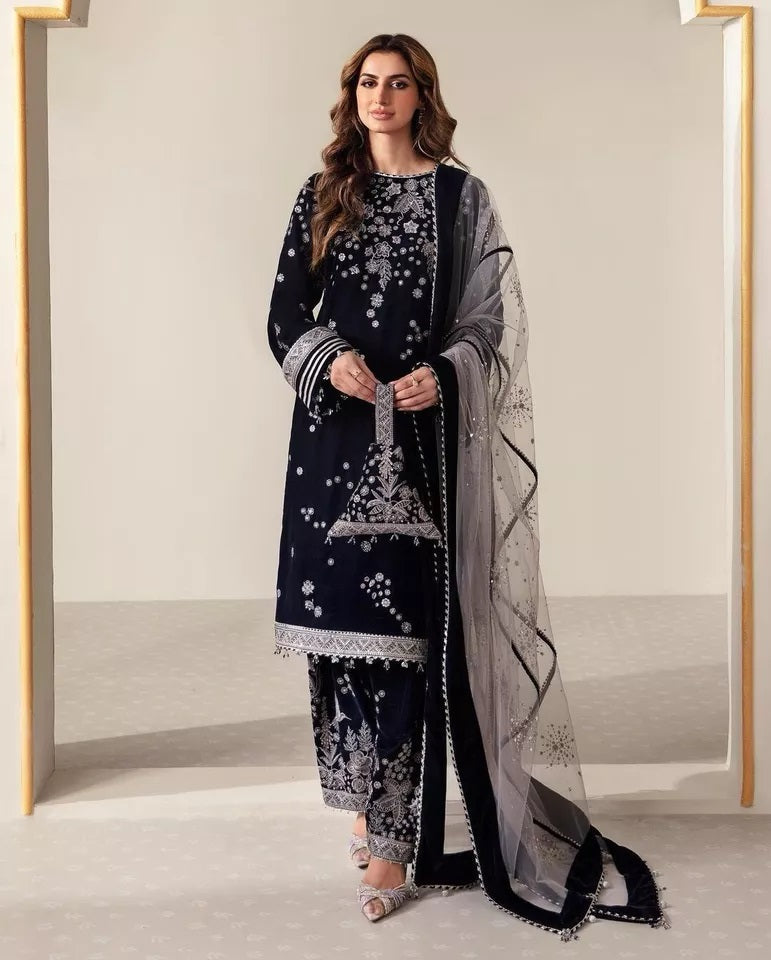 Viscose Velvet Saree – Rich, Soft, and Luxurious Top Pant Dupatta