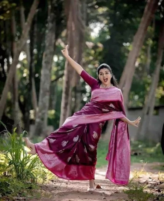 Soft Lichi Silk Sari, Traditional Saree & Blouse