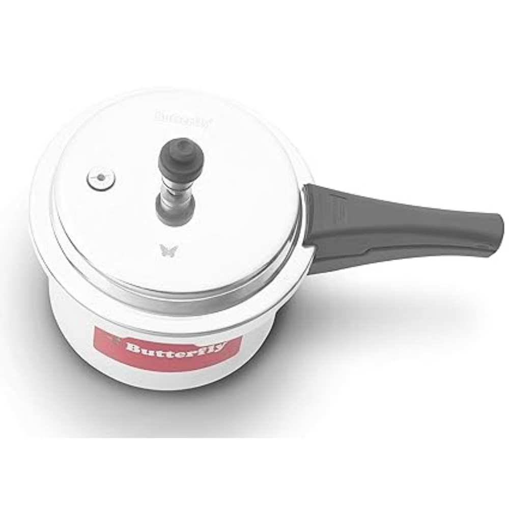 Butterfly Cordial 3 Litres Pressure Cooker | Outer Lid | Food Grade Virgin Aluminium | Induction & Gas Stove Compatible