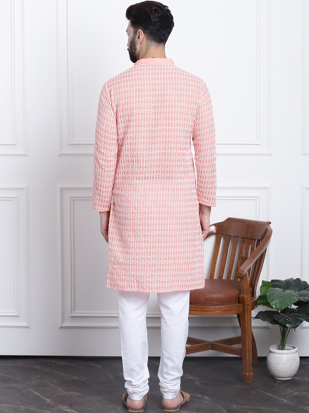 Sojanya Floral Embroidered Regular Thread Work Pure Cotton Kurta with Churidar