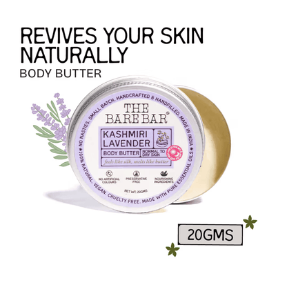 The Bare Bar Kashmiri Lavender Body Butter - Calming Body Cream With Shea And Mango Butters