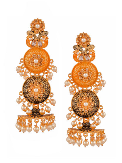 Shoshaa Gold-Toned Contemporary Jhumkas Earrings