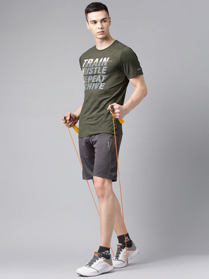 Alcis Typography Printed Dry Tech Slim Fit T-shirt