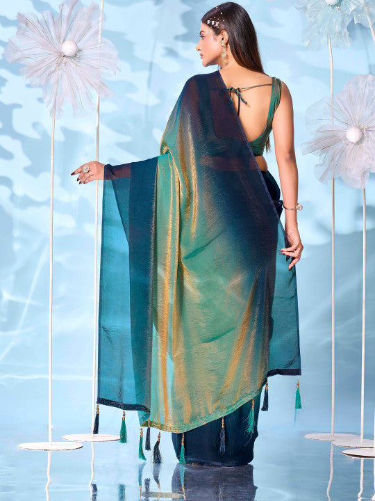 Tikhi Imli Ombre Satin Designer Saree