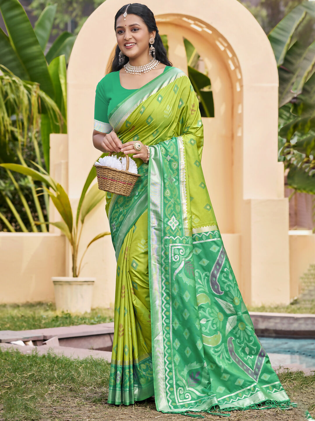 Shree Shyam Fashion Light Green Pochampally Silk Saree