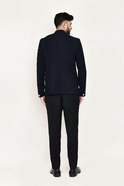 Joban Fashion Blue Colored Terry Rayon Fabric Prince Coat With Pant