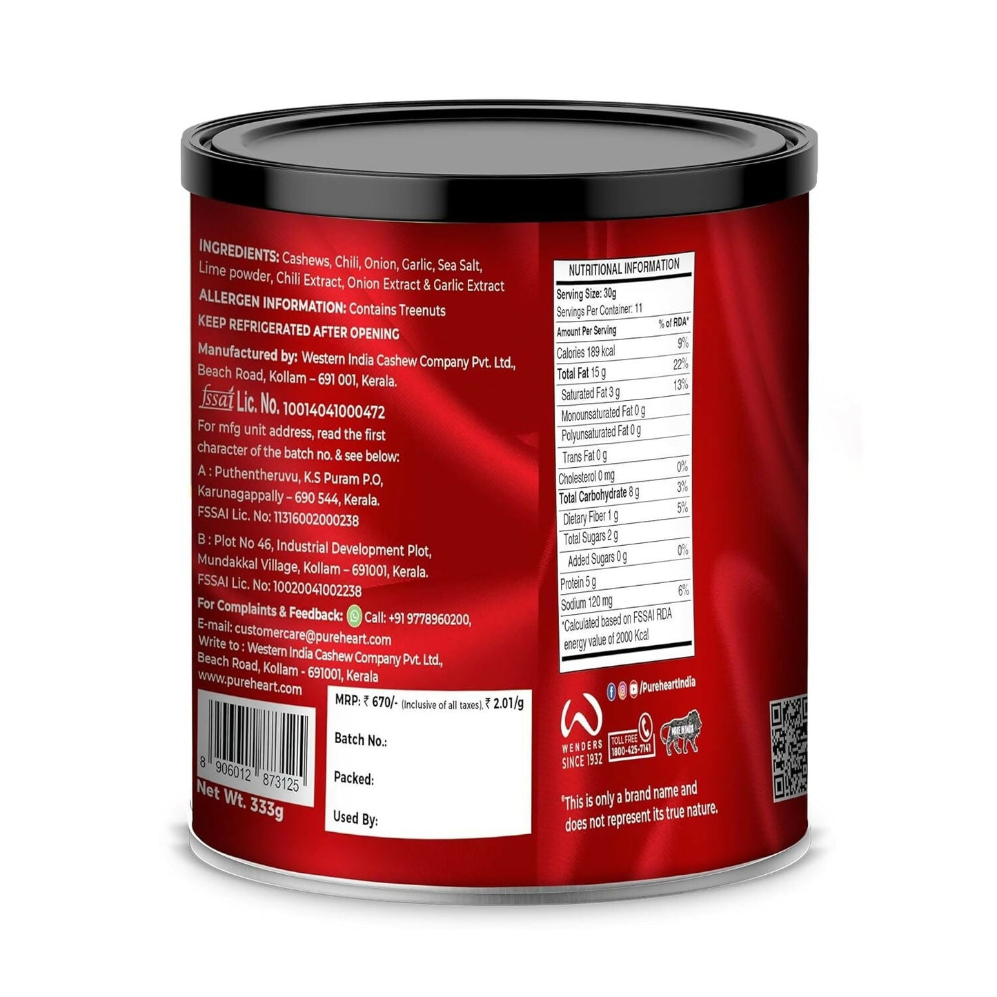 Pureheart Nutreat Fiery Hot Cashews