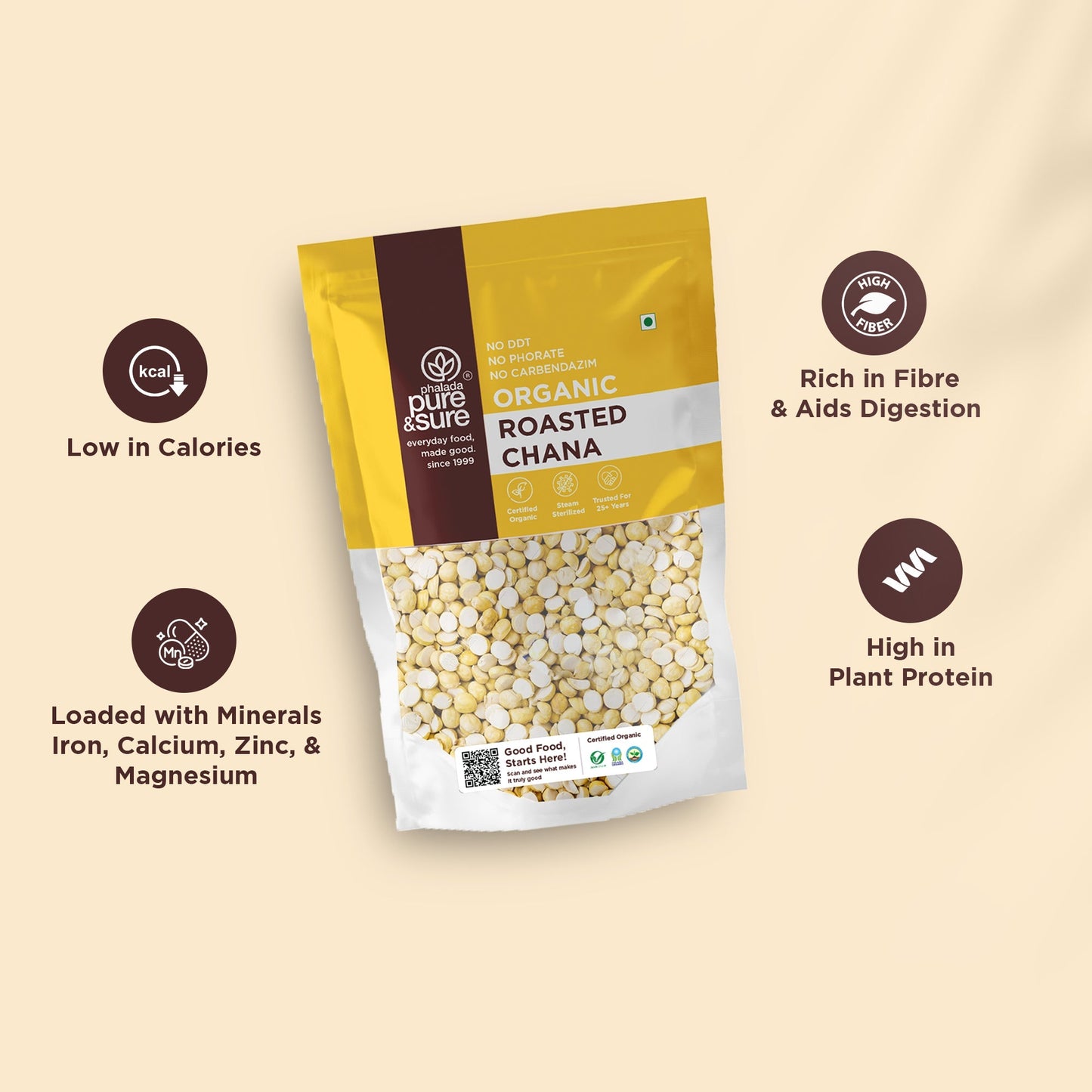 Pure & Sure Organic Roasted Channa