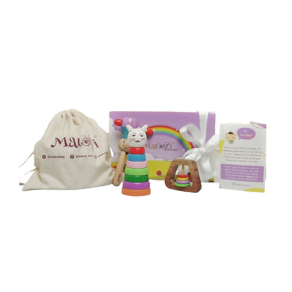 Matoyi Trapezium Rattle & Cat Stacker & Maraca Rattle For Kids