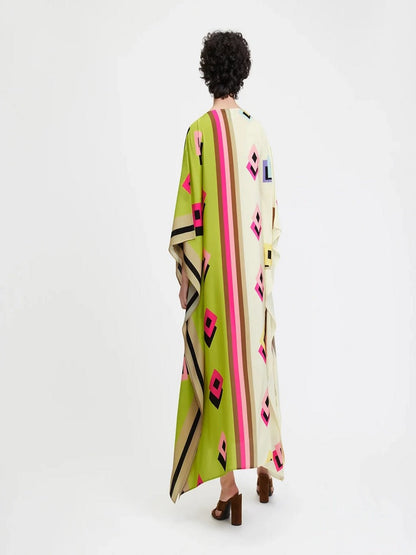 Women's French Moss Digital Printed Casual Wear Kaftans J5691