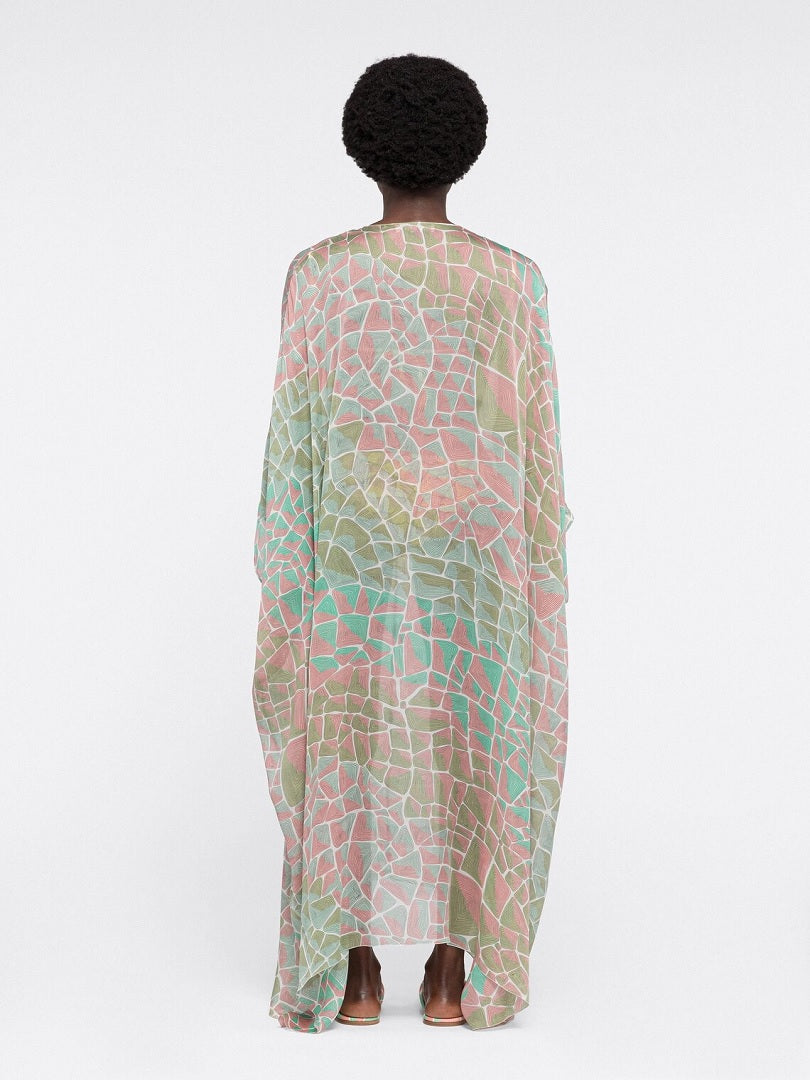 Georgette Animal Printed Beach Cover up Women Kaftan J5674