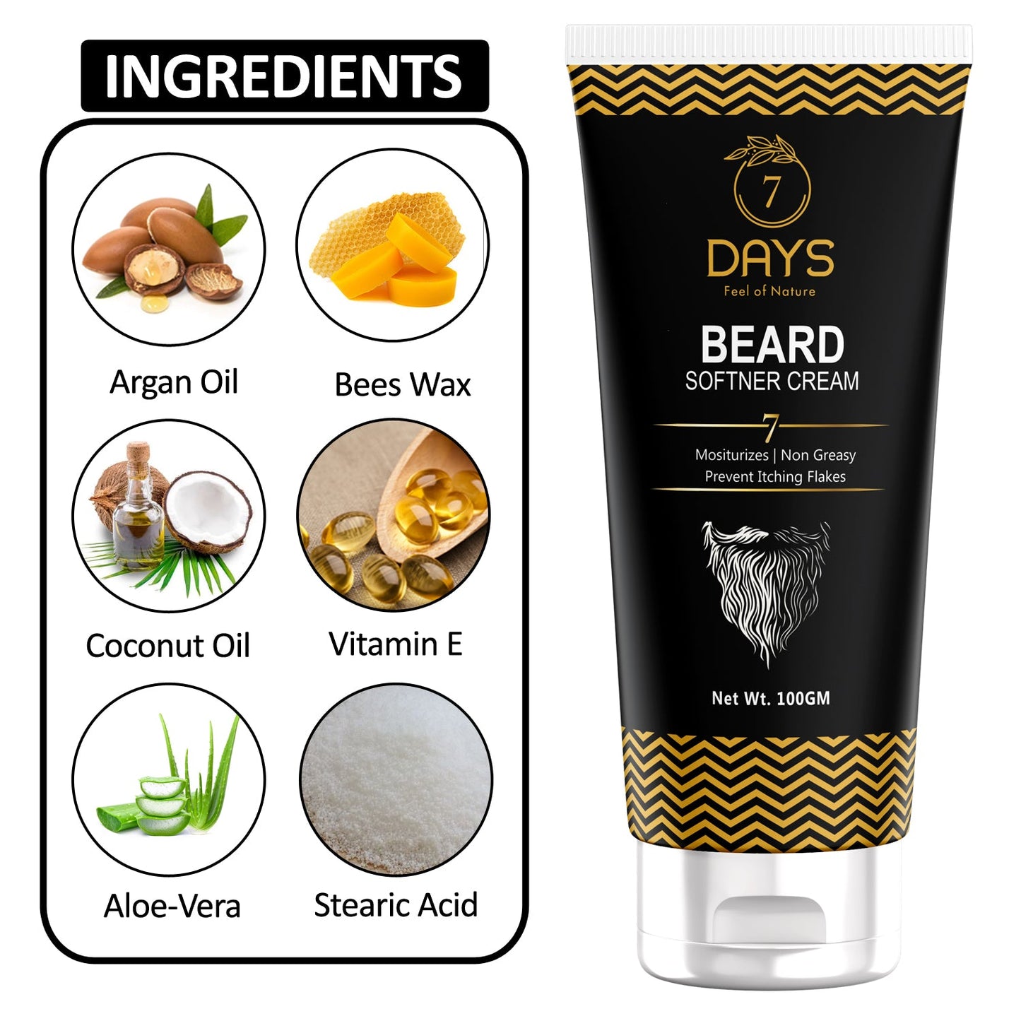7 Days Beard Straightening & Softening Cream - 100 gms