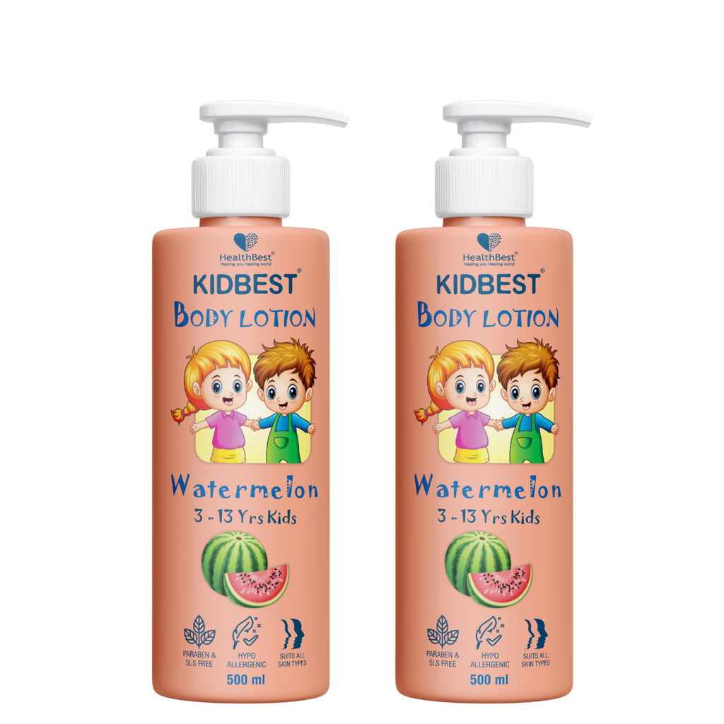 Health Best Kidbest Body Lotion for 3-13 Years Kids Pack of 2 - 500 ml