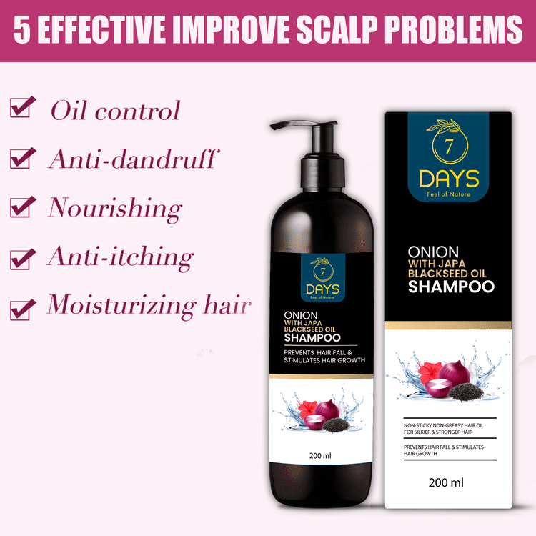 7Days Red Onion Black Seed Oil Hair Growth Shampoo - 200 ml