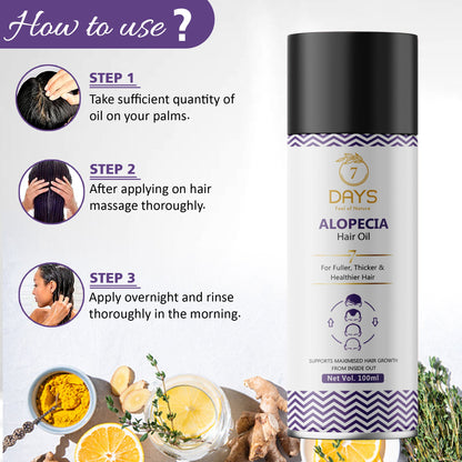7Days  Organic Alopecia Hair Oil - 100 ml